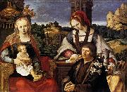 Lucas van Leyden Virgin and Child with Mary Magdalen and a donor. oil painting on canvas